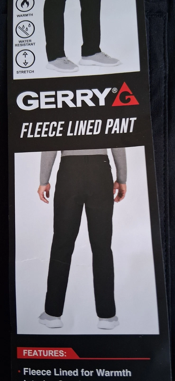 New(NWT) Gerry Men's Fleece Lined Snow/Cargo Pant Water Resistant Blk Sze 38x30