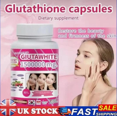 Glutathione 150000mg Supreme Gluta White Skin Whitening 60 Softgel Capsules🔥