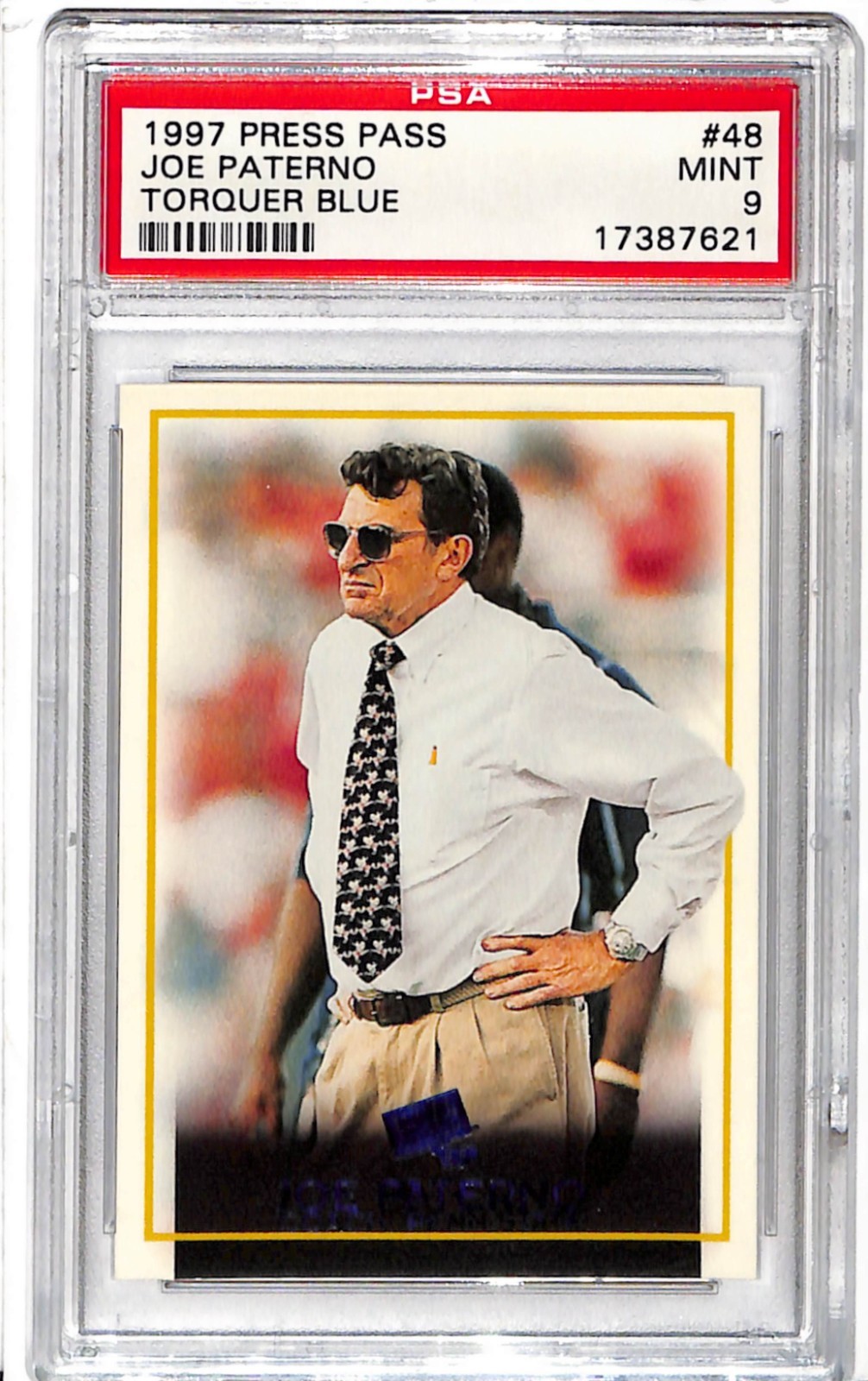 1997 Press Pass - Joe Paterno #48 Blue Torquers (RC) PSA 9 