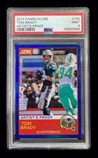 2019 panini score #142 tom brady; blue /35 artists proof PSA 9  (COLOR MATCH)