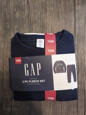 GAP Baby 18 M Blue 2 Piece Jogger Fleece Set Long Sleeve