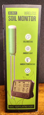 4-in-1 Wireless Soil Moisture Meter Plant Monitor Temperature Light