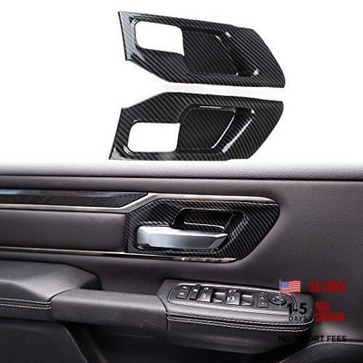 Carbon Fiber Style Interior Door Handle Bowl Panel Cover Trim for Dodge 2-doors