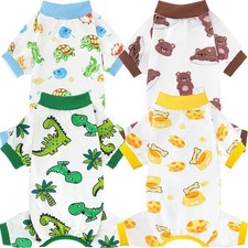 4 Pack Dog Pajamas for Small Dogs, Puppy Clothes for Boy Girl Strechy Soft Pe...