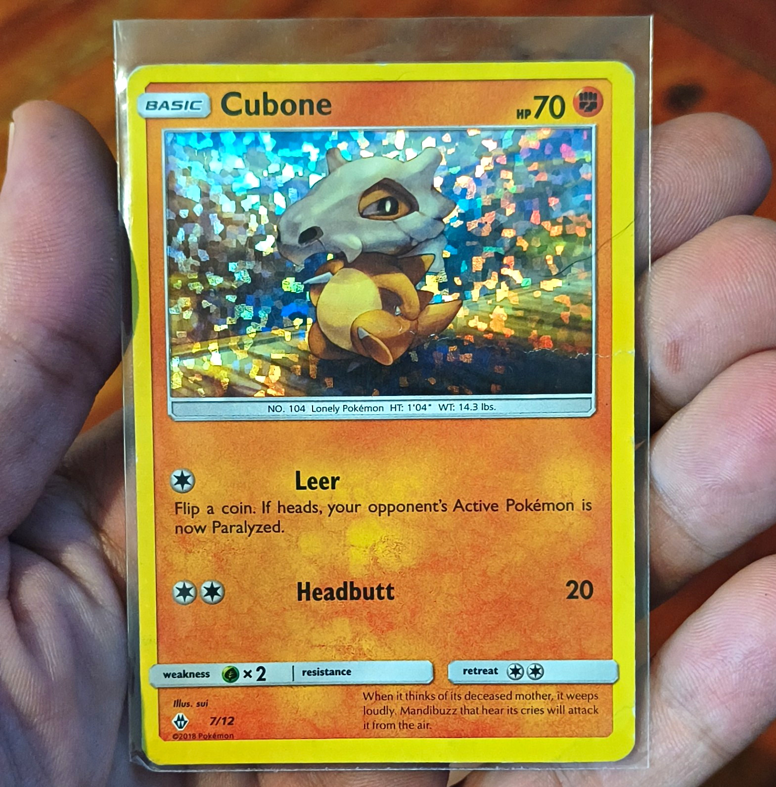The Pokémon Company McDonald's 2018 Cubone 007/012 Promo Holo Basic 70 HP EN