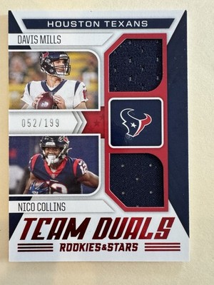 Panini 2021 Rookies & Stars Team Duals Rookie Mills Collins TD-HOU /199 Texans