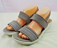 Bzees for LifeStride Women's Cali Latte Multi Strappy Sandals Size 8.5 Wide US