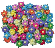 Handmade 50 Pcs Lovely Mulberry Paper Flowers 30x30mm Scrapbooking Wedding DI...