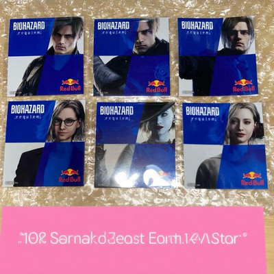 Biohazard Requiem Red Bull Sticker Set 6pcs Complete Leon Grace Promo Japan