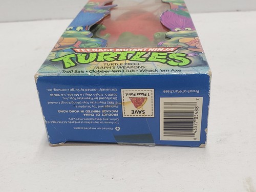 Vintage TMNT Trolls Raph Troll Figure Playmates 1992 New In Box MOC Purple Acces - Picture 8 of 19