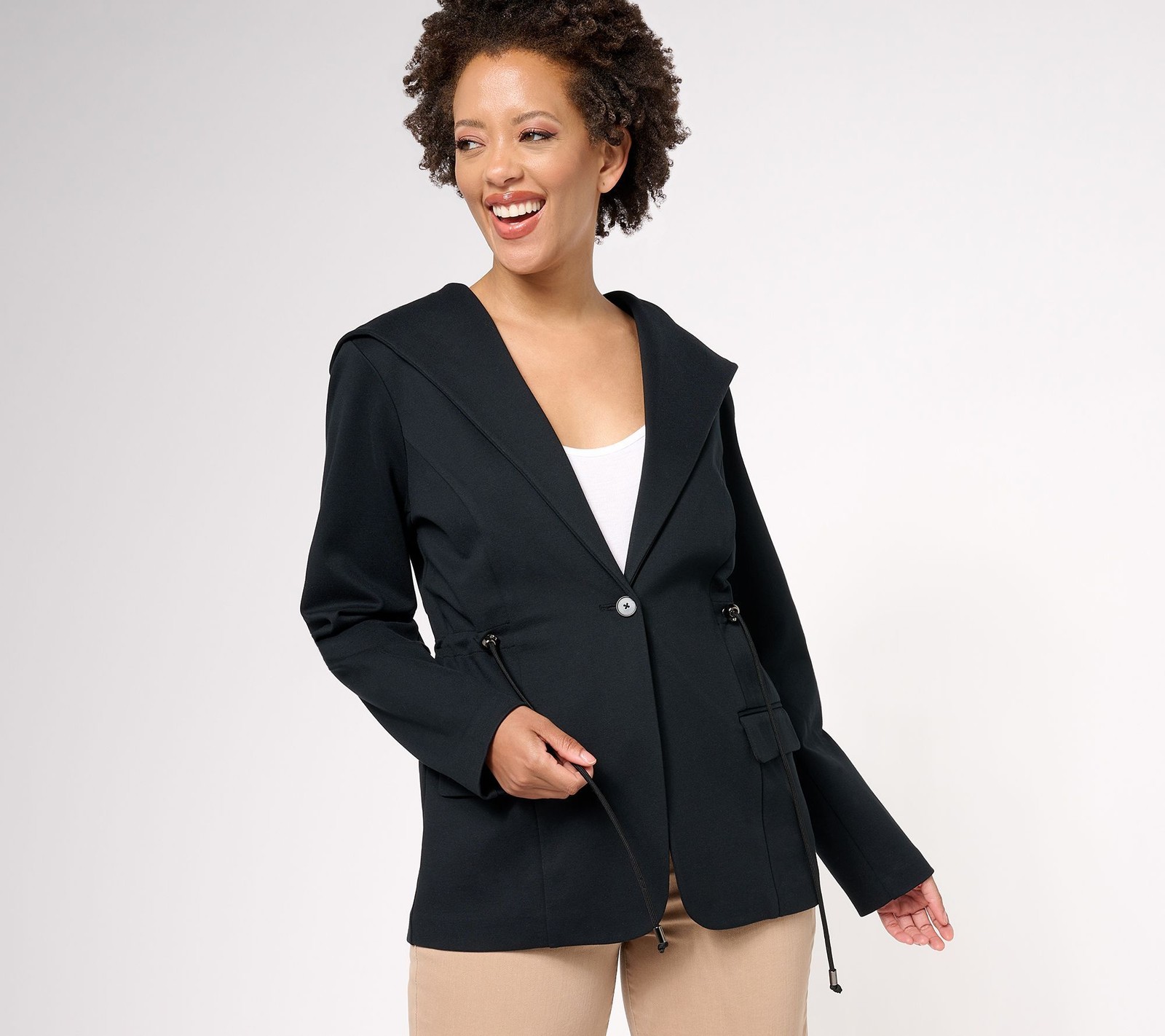 Isaac Mizrahi Live! Women's Jacket Sz 6 Make Your Selection: Blk/Blue A609958