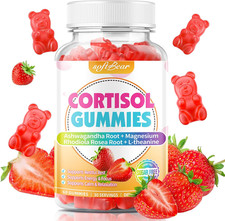 Cortisol Supplements for Women & Men, Strawberry Flavor 60 Count
