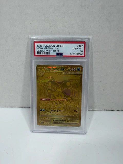 Pokemon Mega Greninja EX Mega Hyper Rare Gold Card PSA 10