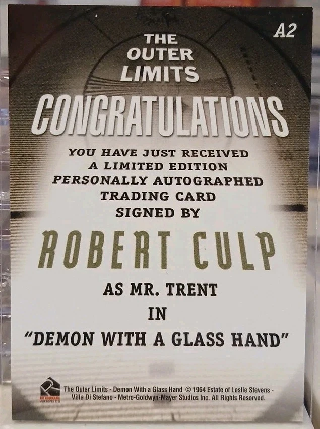 The Outer Limits Premiere Edition Robert Culp Autograph as Mr. Trent A2 2002 NM - Image 2 of 2
