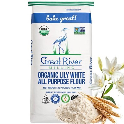 Organic All-Purpose Flour 25 lb - Unbleached, Non-GMO, Kosher | Ideal for Baking