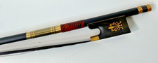 Violin Bow 4/4 Frog Black Horse Hair 29" Black Gold Ebony
