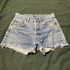 Vintage 70  s Levis 501 Redline Selvedge Stitch Cutoff Shorts 26  