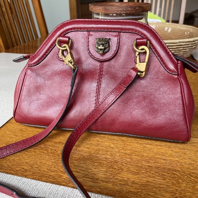 GUCCI Re(Belle) Tiger head Leather Shoulder Bag Red 524620