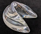 STEUBEN Art Glass Clear Crystal Fortune Cookie Hand Cooler Made in Portugal