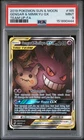 2019 POKEMON SUN & MOON TEAM UP #165 FULL ART/GENGAR & MIMIKYU GX PSA 9