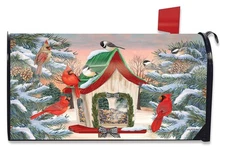 Briarwood Lane Snowy Birdhouse Mailbox Cover