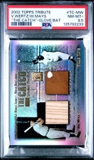 2002 Topps Tribute - The Catch Dual Relics Willie Mays, Vic Wertz #TC-MW (MEM)