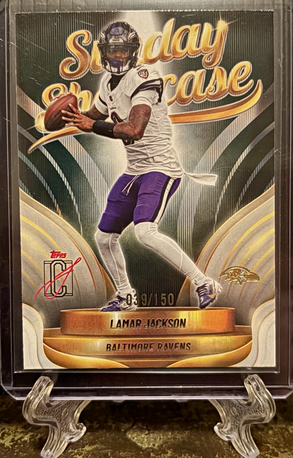 2025 Topps Signature Class Lamar Jackson Sunday Showcase Green /150 #SS-5 Ravens
