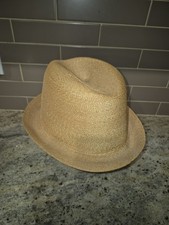 Vintage Borsalino Milan Straw Fedora Hat 7 1/4 Grand Prix Paris Italy