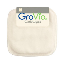Reusable Cloth Diapering Wipes White 12 Count