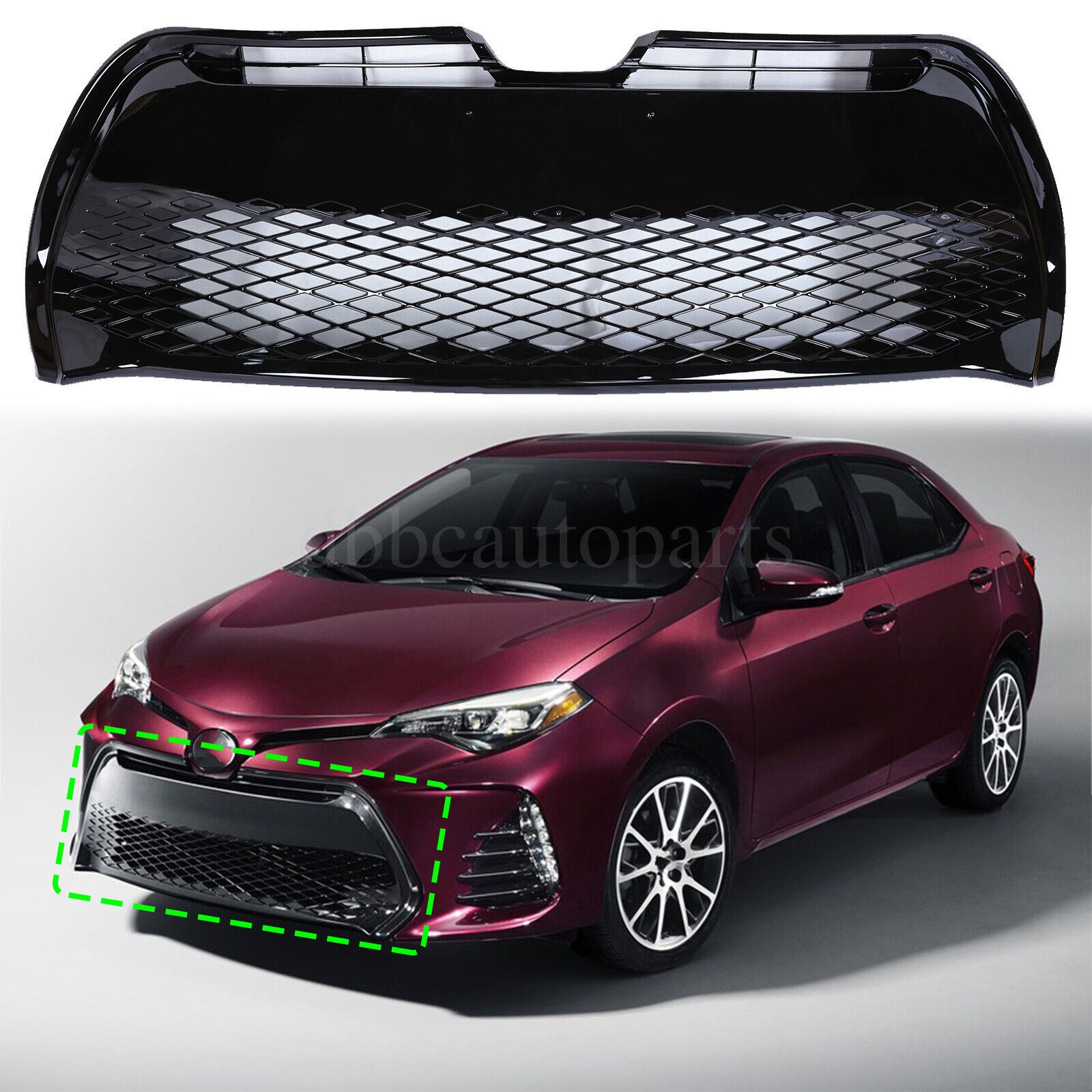 Front Bumper Lower Grille For 2017 2018 2019 Toyota Corolla SE XSE