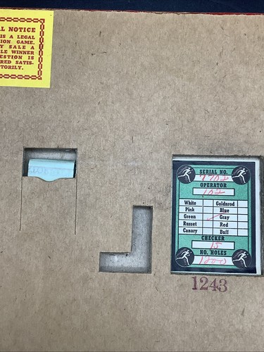 Vintage 25 Cent Fifteen Fives Punch Board Gambling Trade Stimulator | eBay