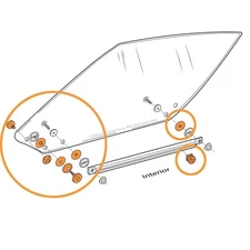 1978-1982 Corvette C3 Side Window Track 9 Piece Roller Kit