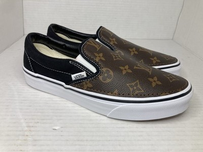 Louis Vuitton Slip-On Black Monogram Leather Sneaker US Mens 6.5 -  Womens 8