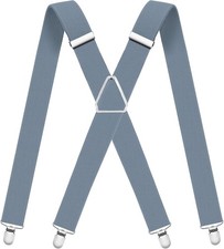 Men Heavy Duty Suspenders with Strong Clips Adjustable Braces X-Back for Work US