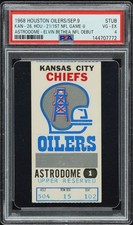 Elvin Bethea NFL Debut Ticket Chiefs Oilers Astrodome 1st Football Game 9/9/1968