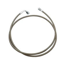 60" Billet Steel Braided Turbo Oil Feed Line Length 4AN 90 Degree Straight Hose