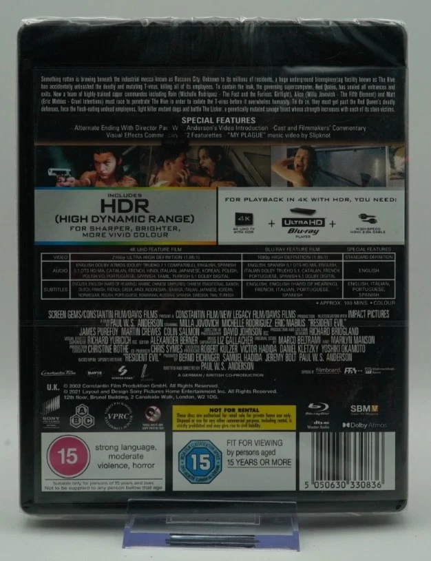 Resident Evil / 4K UHD / Blu Ray / New / Sealed / Milla Jovovich - Image 2 of 2
