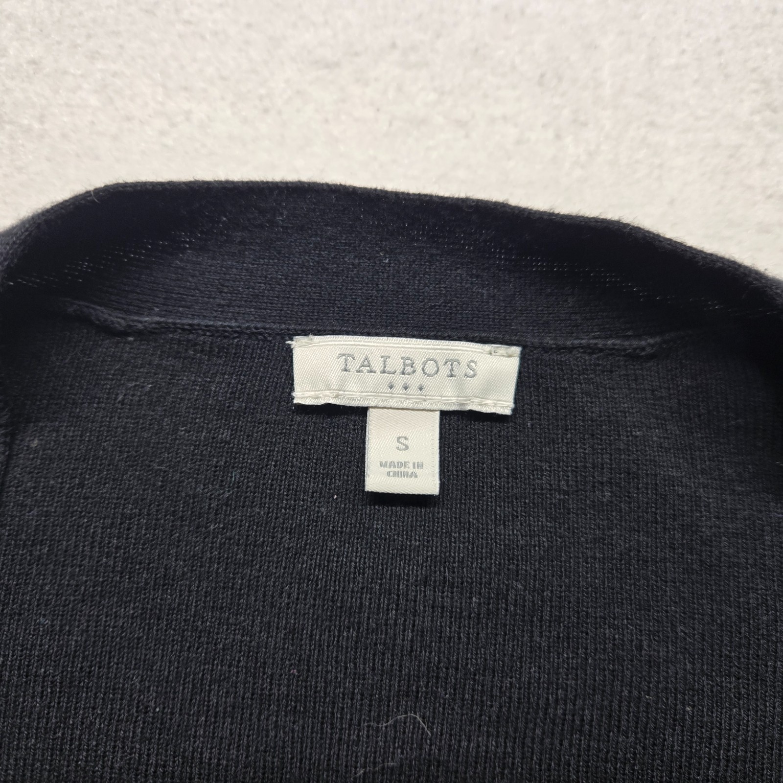 Talbots Solid Black Open Knit Cardigan Sweater To… - image 2