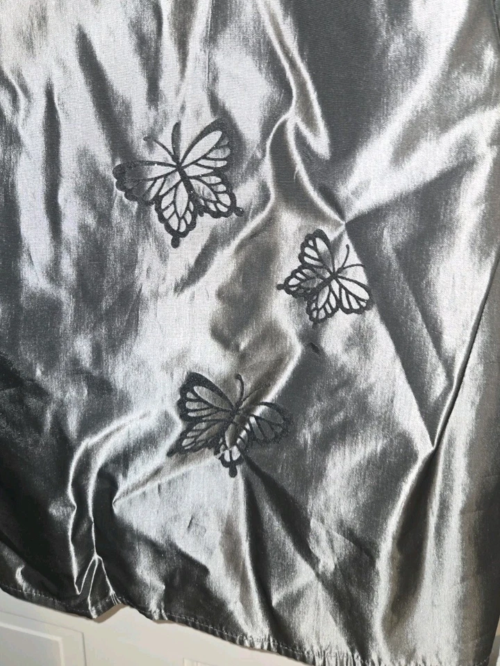 Maxi Falda Midi MY MICHELLE Gris Plateado Tafetán Negro Mariposa. Niñas 10 Foto 2 de 4