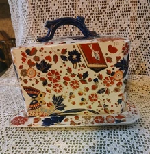 Antique Ridgways Old Derby Cheese Keeper Imari Colors Ca. 1900