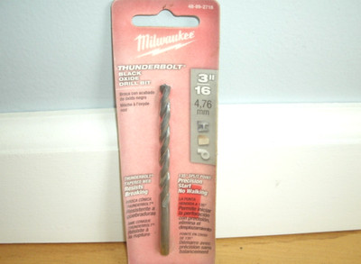 Milwaukee Thunderbolt 3/16 in. X 3-1/2 in. L Black Oxide Drill Bit Round Shank