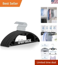 Space Saving Velvet Hangers 50 Pack – 360° Rotatable, Ideal for Suits & Dresses