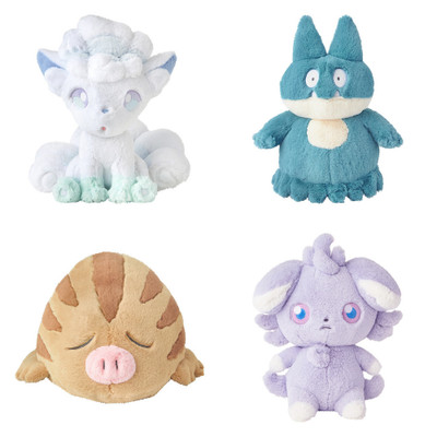 Pokemon Center Fluffy Hugging Fuwa Plüschtier Alolan Vulpix Munchlax Swinub E...