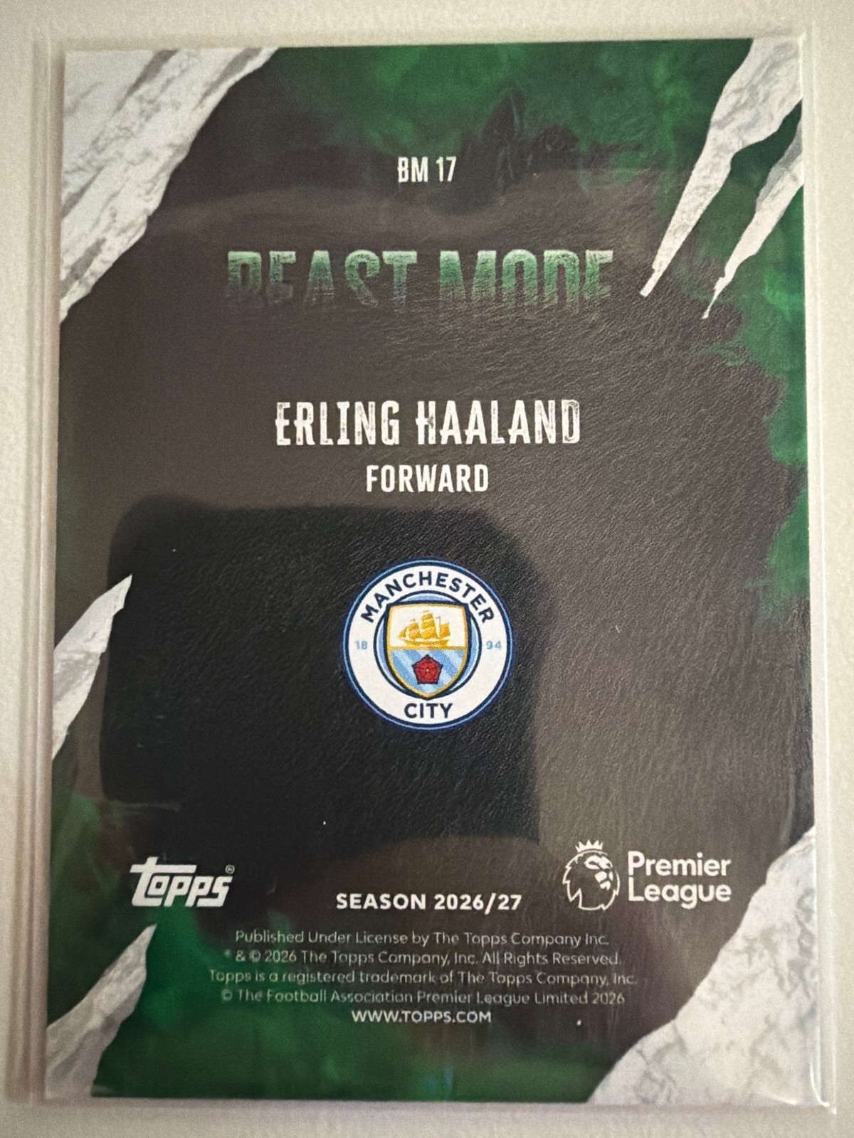 2026-27 Topps Flagship Premier League #BM17 Erling Haaland Beast Mode view 2