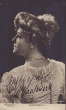LILLIAN RUSSELL - PICTURE POST CARD SIGNED