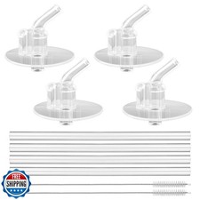 4pcs Replacement Clear Straws for Thermos Funtainer 12 oz Bottles