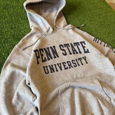 Vintage 90s Penn State University grey y2k 2000s hoodie sweatshirt