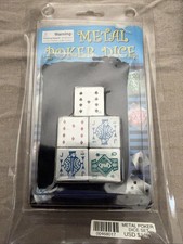 New Matscot International Metal Poker Dice Set with Drawstring Pouch