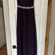 Speechless Purple Lace Rhinestone Belt Formal Maxi Prom Dress Size 5