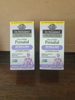 [lot* 2]  Garden of Life Once Daily Prenatal Probiotic Support 30 Caps Exp 04/26